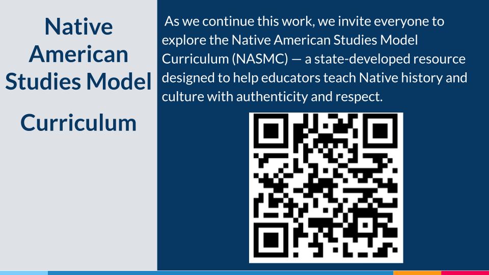 Image graphic with QR code to Native American Studies Model Curriculum