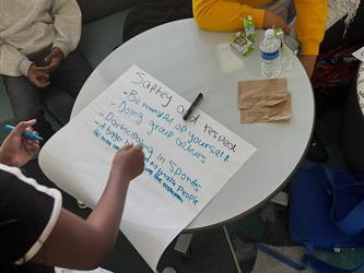 Photo of Superintendents Student Advisory Committee meeting at a school site