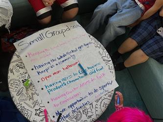 Photo of Superintendents Student Advisory Committee meeting at a school site